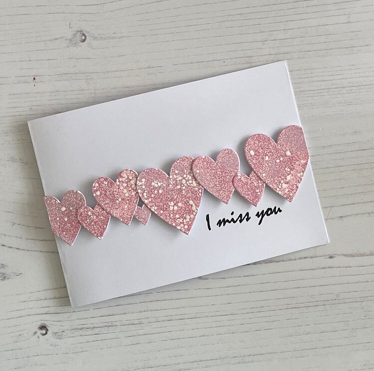 Embossed hearts card