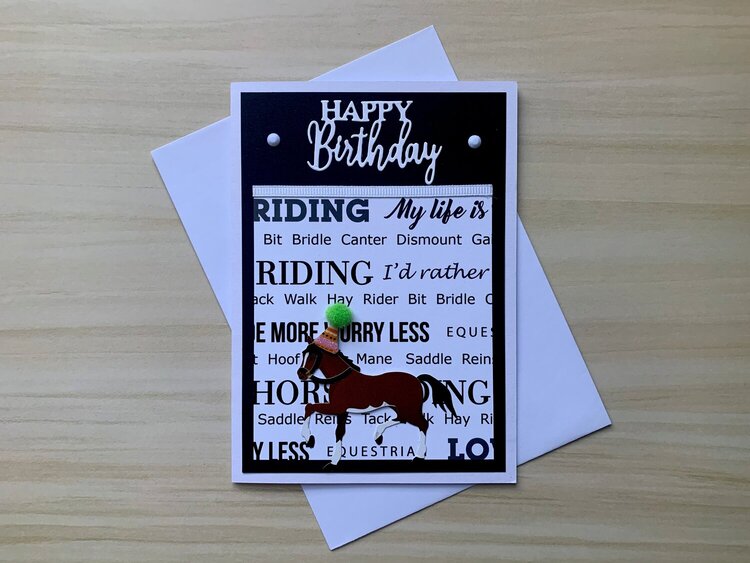 Birthday card for a quirky horseback riding friend