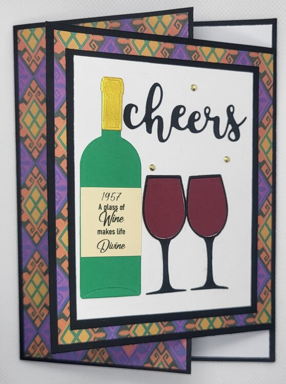 Wine Theme Birthday Fun-Fold Card
