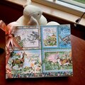 Granddaughters Handmade Book Cover Japanese Book Binding with Ribbon