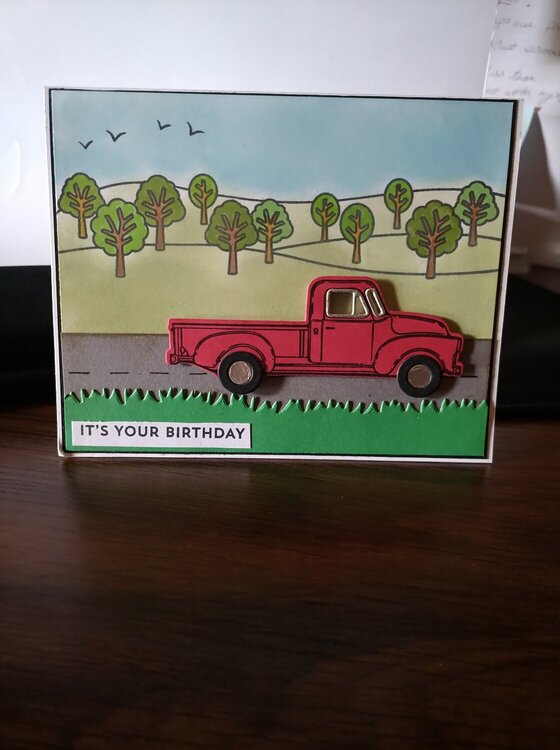 Pickup truck and gnomes