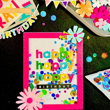 Happy birthday shaker card SBC FEST 2024 bundle