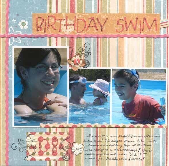 Birthday Swim***Layout a day Challenge***