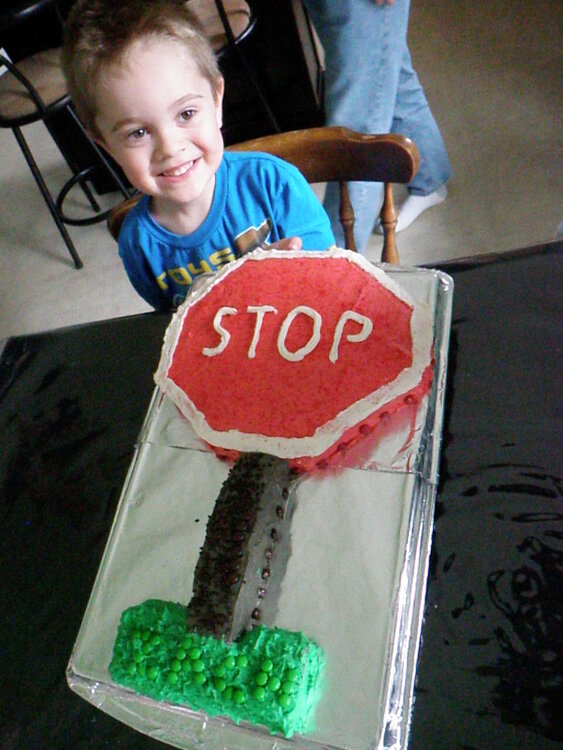 Stop Sign Cake