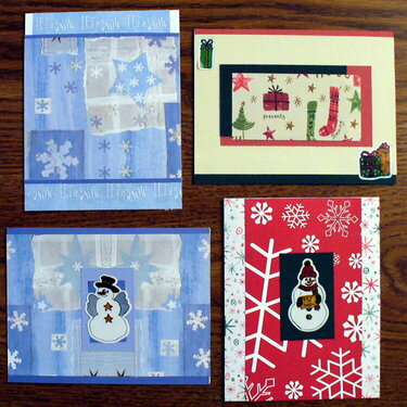 front of all 4 x-mas cards