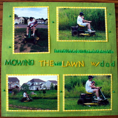Mowing the lawn w/dad
