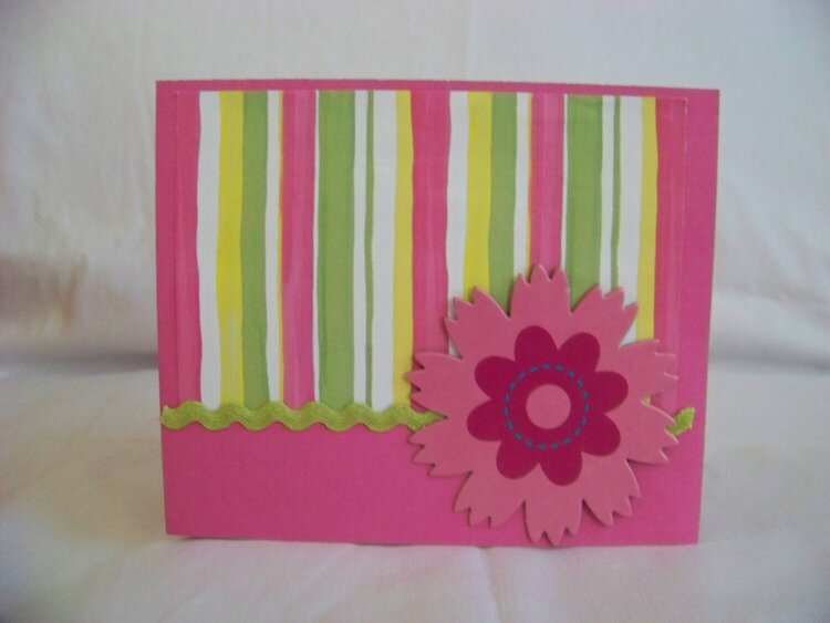 Bright Pink Stripe Card