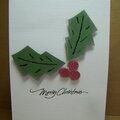 Holly Leaves Christmas Card