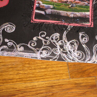 up close of sparkly fiber and stickled swirls