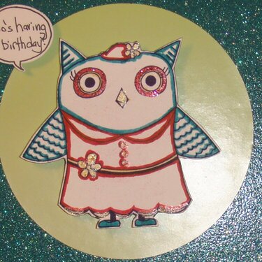 Owl Girl B-Day Card