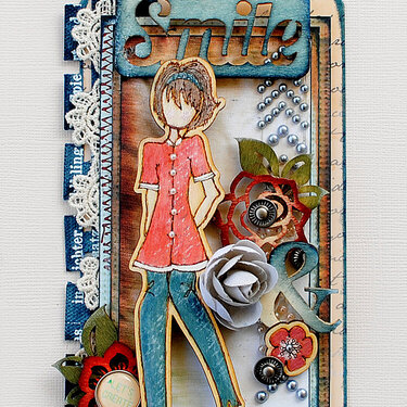 Wood Julie Nutting Doll Tag... &quot;Prima&quot;