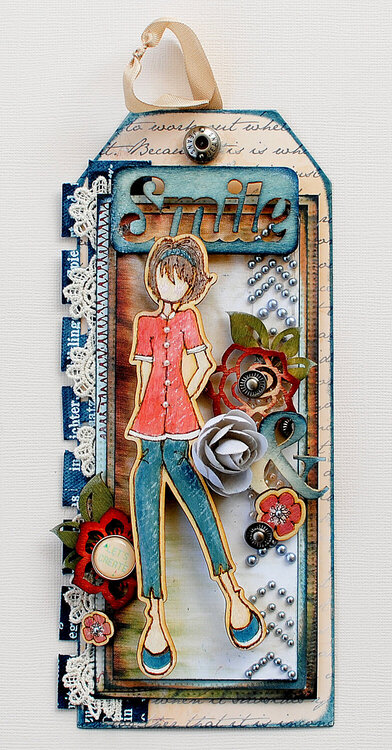 Wood Julie Nutting Doll Tag... &quot;Prima&quot;