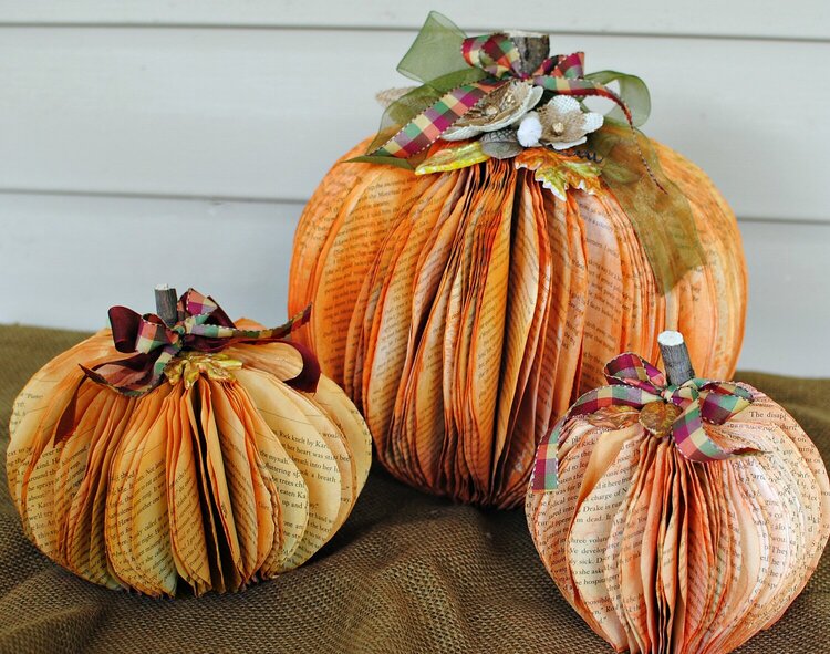 Book Paper Pumpkins...with Video Tutorial