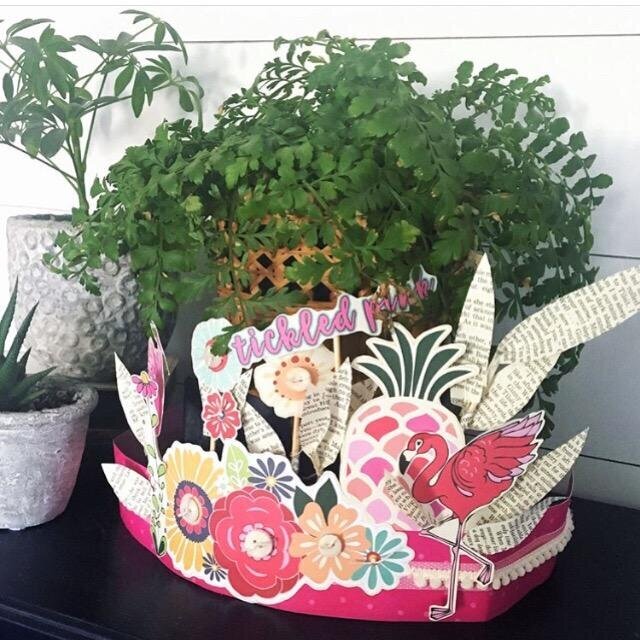 Flamingo Paper Crown or Centerpiece