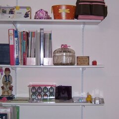 My Scrap Room Shelf Above Cricut Table