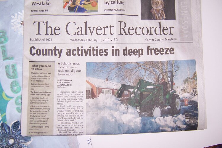 NewsPaper Clipping of Snow