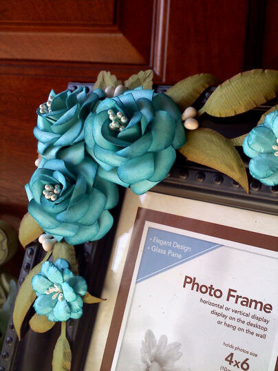 Black Picture Frame with My Handmade Roses