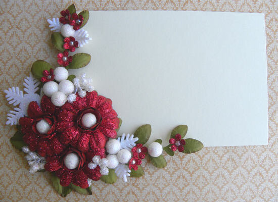 Handmade Paper Flower Spray Red &amp; White
