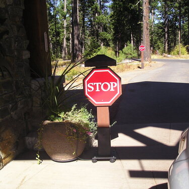 stop sign at work in the resort