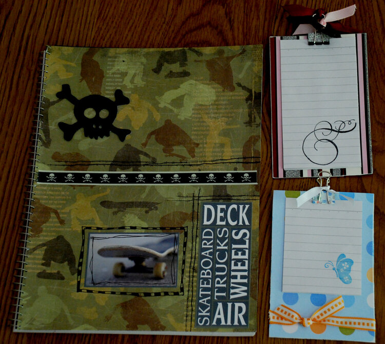 altered notebook &amp; post it note holders