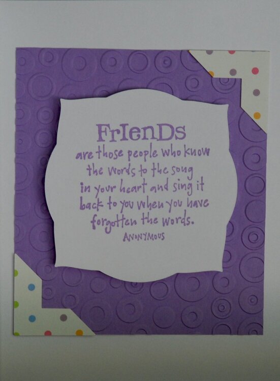 Inside of friends forever card