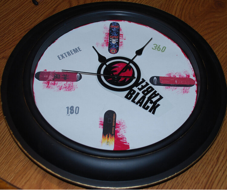 skateboard clock