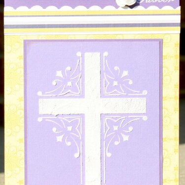 Cross paste embossed card