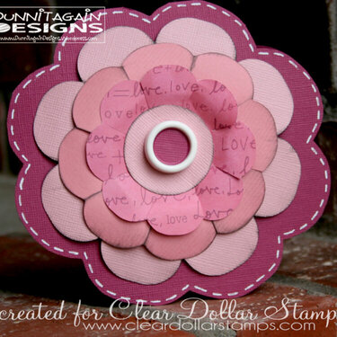 Pink flower shaped card