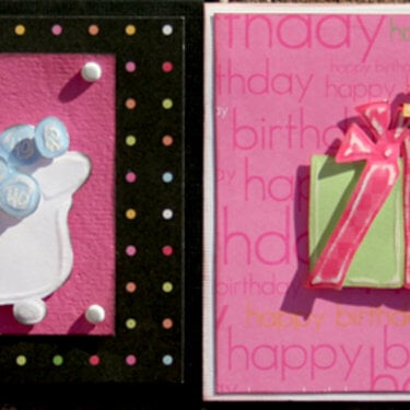 birthday cards (bathtub and presents)