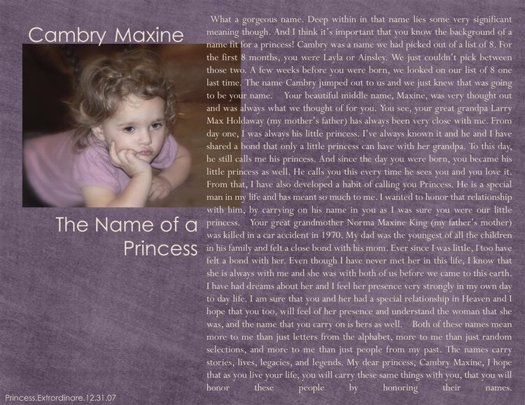 The Name of a Princess