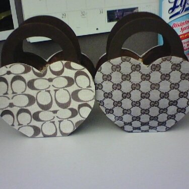 6&quot; wooden heart box coach and gucci bags