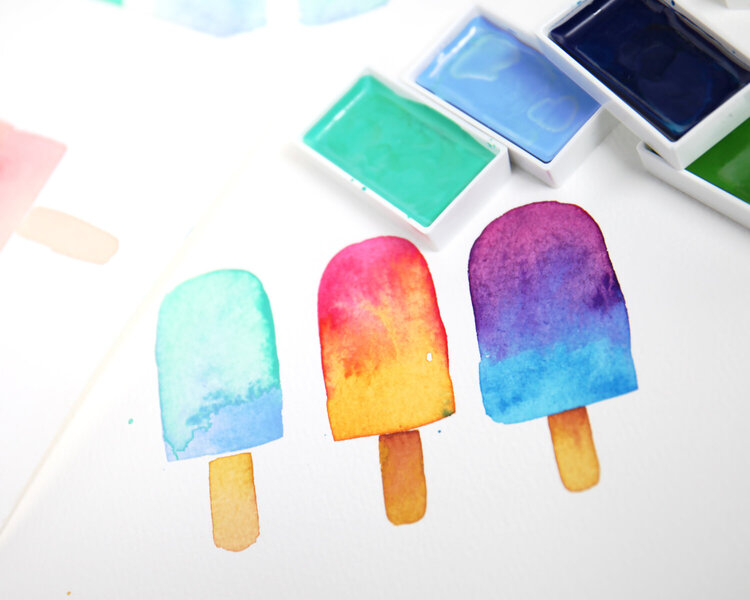 Lesson 3 - The Secret to Creating Hard and Soft Lines Through Watercolor Popsicle Art