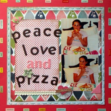 Peace Love and Pizza Basic Grey