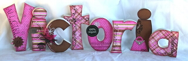 Altered Wood Letters---Bo Bunny&#039;s &quot;Smitten&quot; line