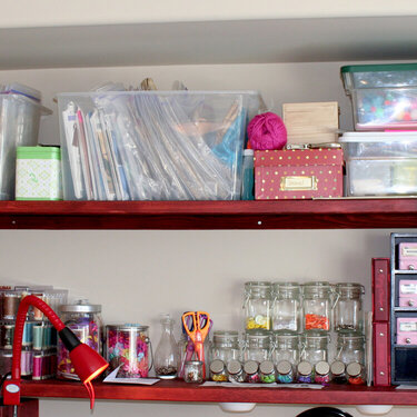 Shelves above my craft table.