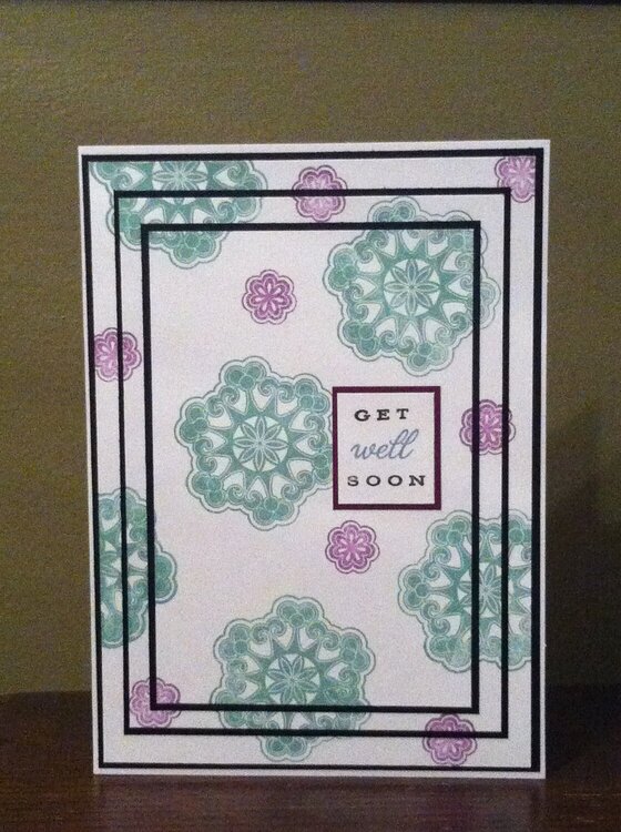 Get Well Soon card- Triple time stamping