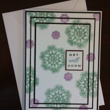 Get Well Soon card - Triple time stamping