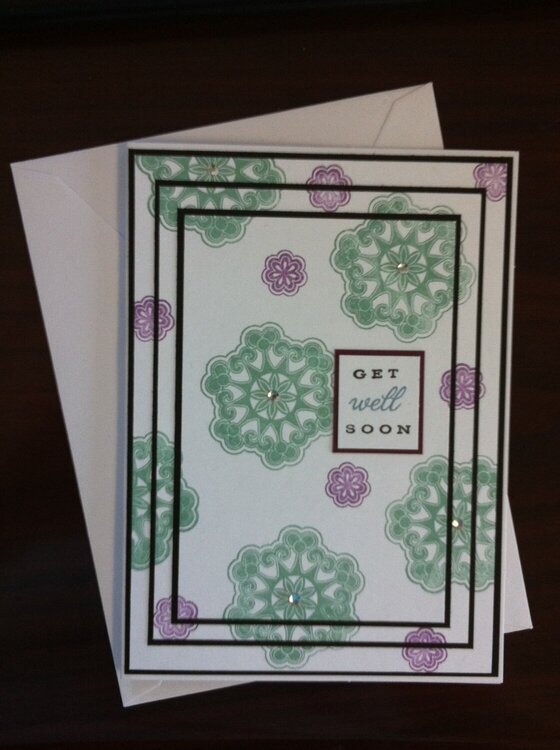 Get Well Soon card - Triple time stamping