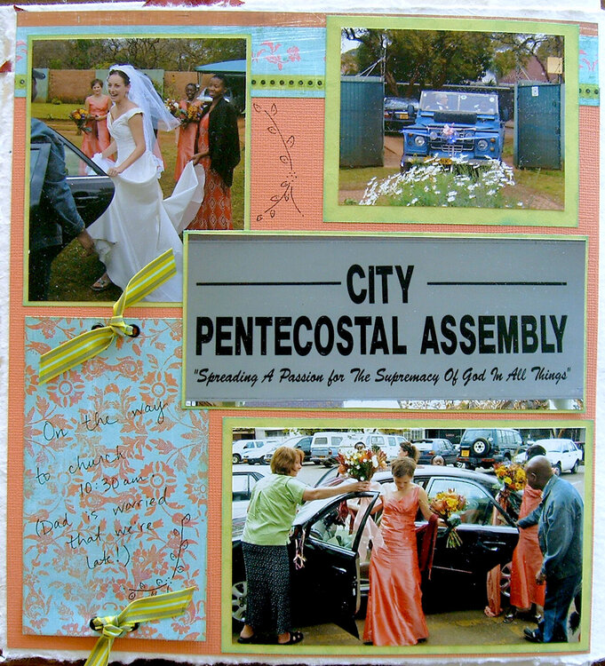 Wedding Album {Arriving at the Church} left page
