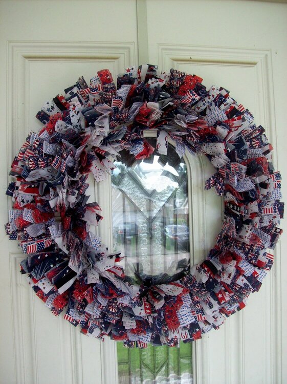 Patriotic Fabric Wreath