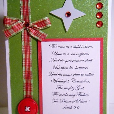 &quot;For unto us a child is born (card 1)...&quot;