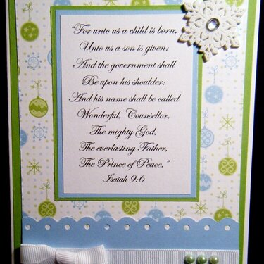&quot;For unto us a child is born (card 2)...&quot;