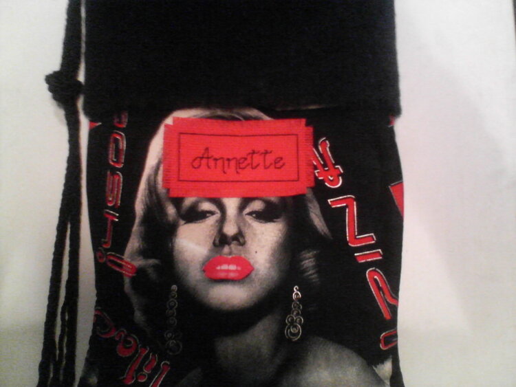 Cross Stitching on Marilyn Monroe Stocking