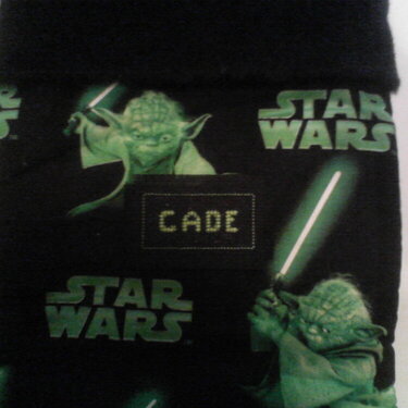 Cross Stitching on Star Wars Yoda Stocking