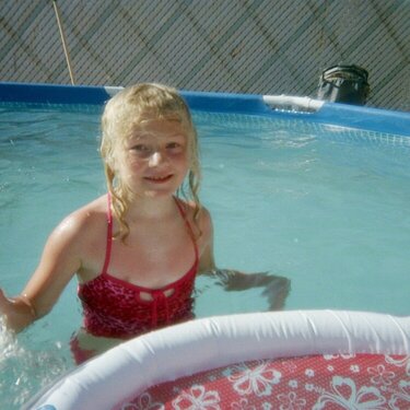 Kelli in the pool