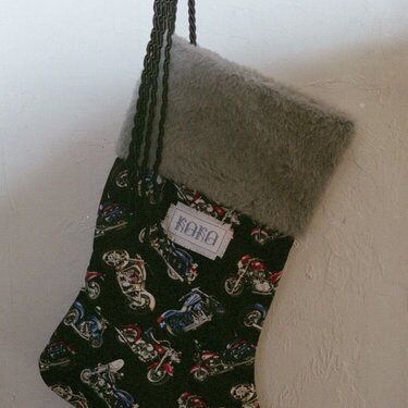 Motorcycle Stocking with Faux Fur