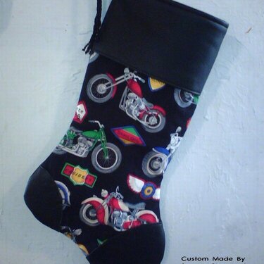 Motorcycle Stocking with Faux Leather