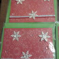 Christmas cards using embossing folder and Cuttlebug
