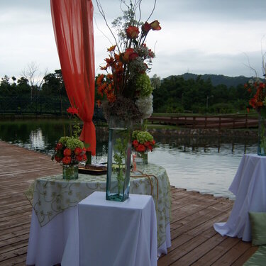 Set up for my nephew&#039;s wedding in Puerto Rico-not my creation. Love the colors!
