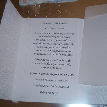 inside wedding congratulation card